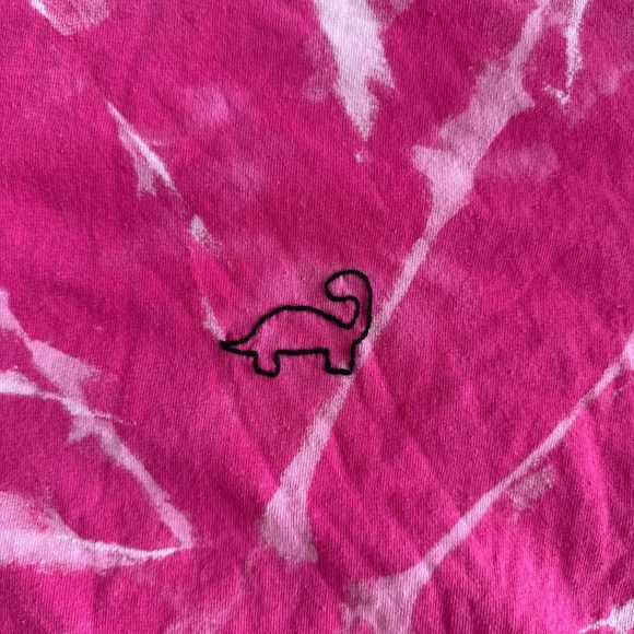 Pink Tie Dye Dino Crop Small - Picture 2 of 4